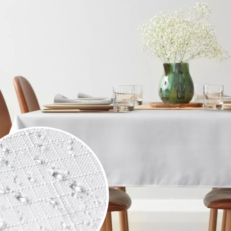 Obrus na stół 140x220 cm biały wodoodporny - KATE