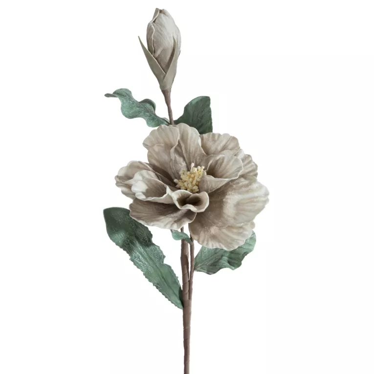 Kwiat sztuczny ciemnobeżowy z plastycznej pianki foamiran 70 cm