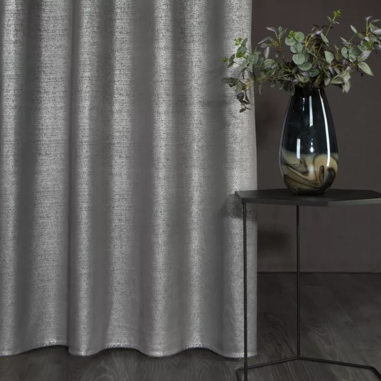 Zasłona welwetowa AMBI z nakrapianym srebrnym nadrukiem