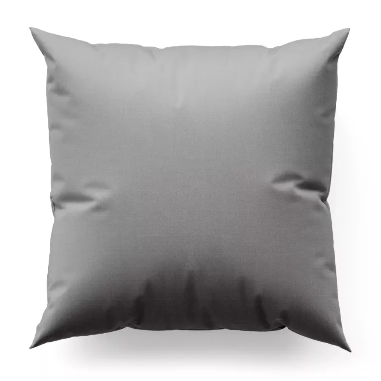 Poszewka szyta srebrna z ekologicznej tkaniny o naturalnym splocie