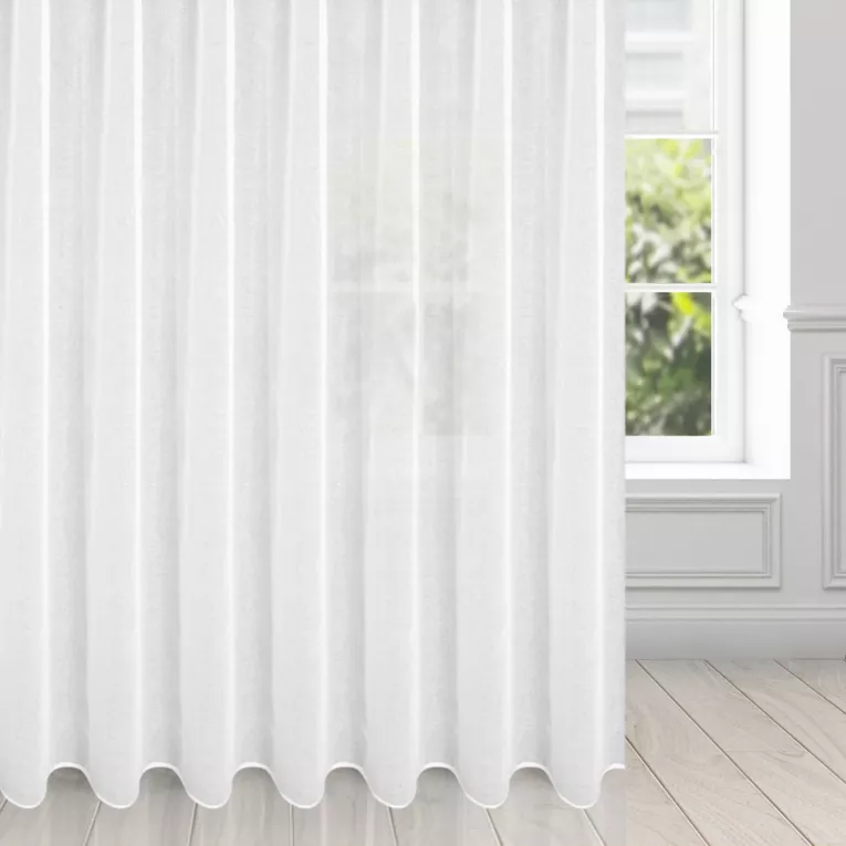 Firana LAYLA z gładkiej jednokolorowej etaminy na taśmie flex