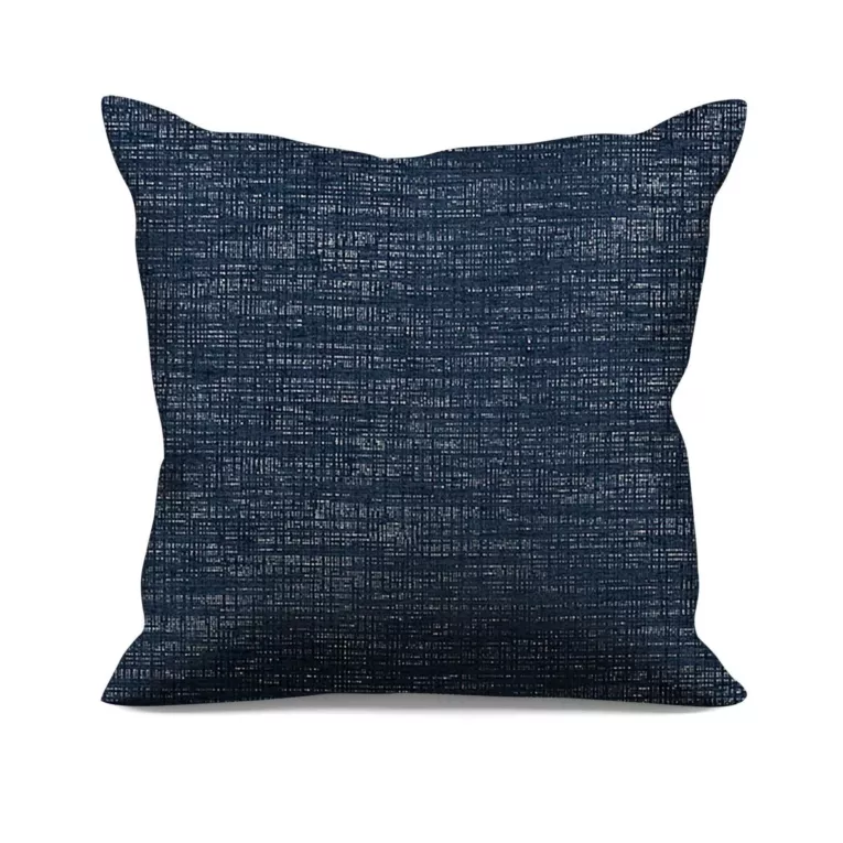 Poszewka szyta granatowa z szenilowej tkaniny z dodatkiem połyskującej nici