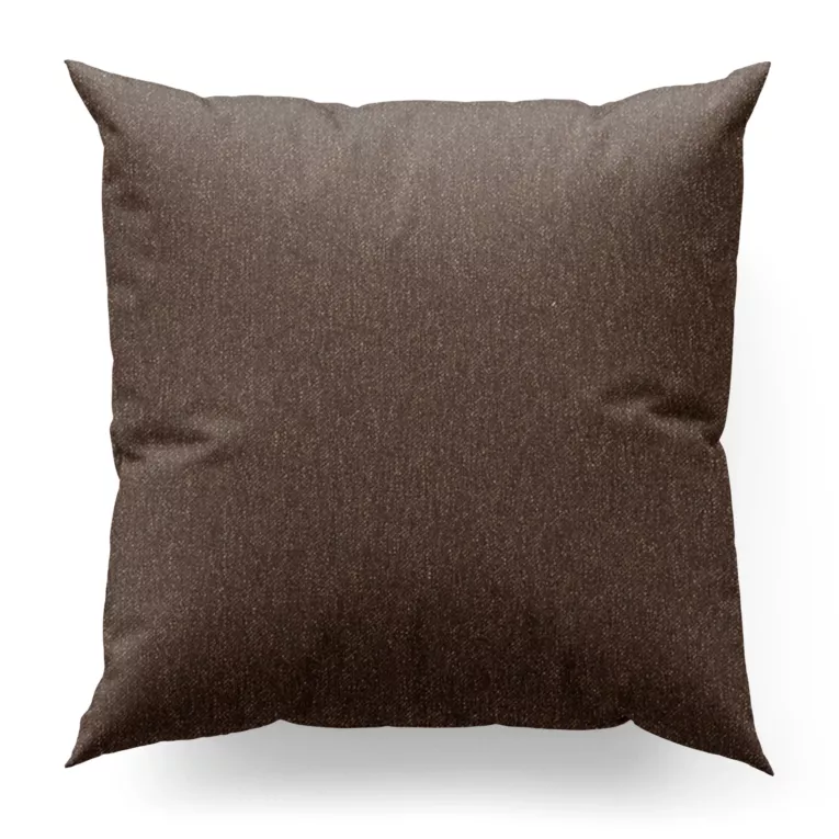 Poszewka szyta brązowo bordowa z tkaniny o grubym splocie i efektem melanżu