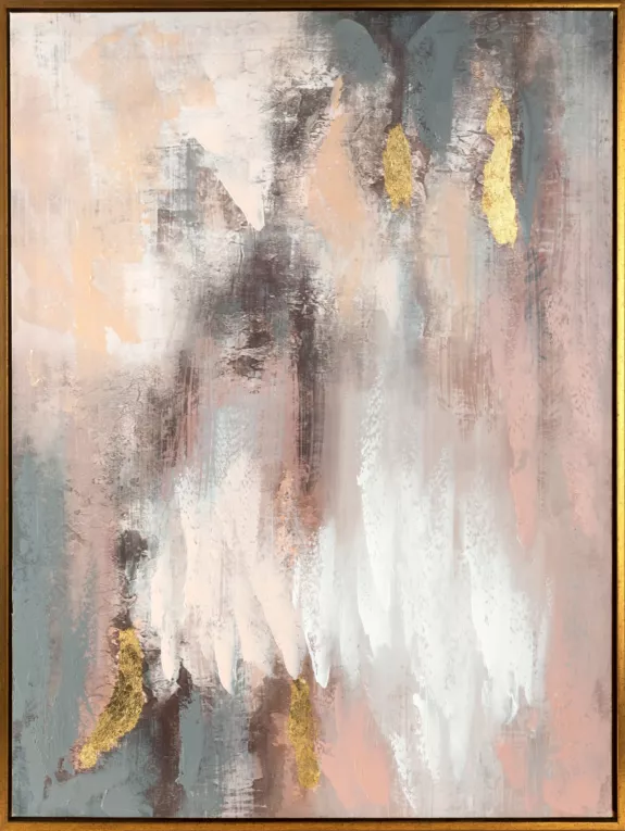 Obraz ILLUSION 1 abstrakcyjny ręcznie malowany na płótnie w czarnej ramce