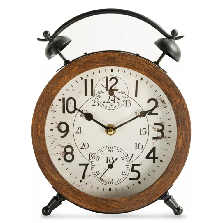 Zegar stołowy  budzik w stylu retro o średnicy 19 cm