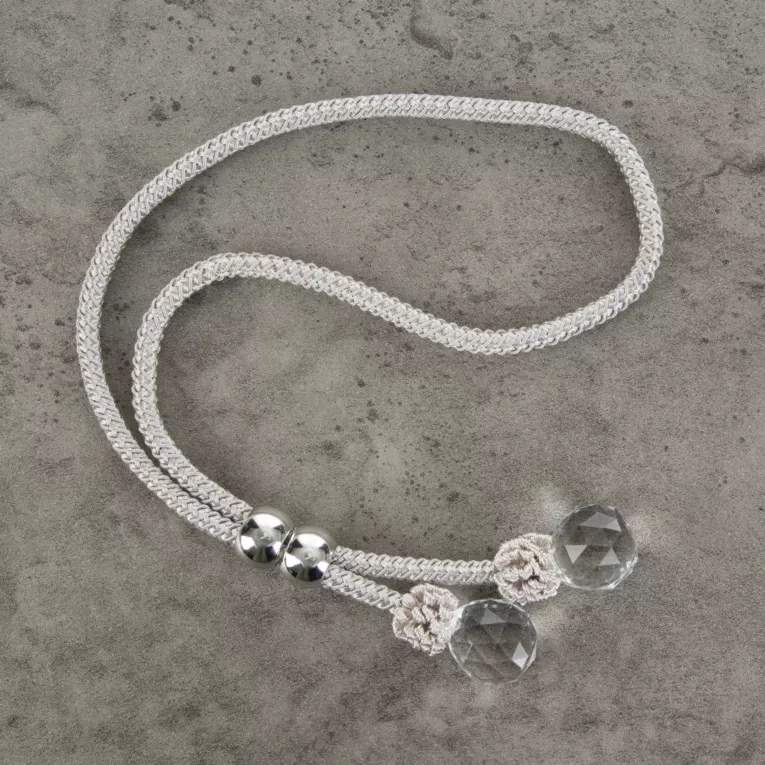 Dekoracyjny sznur do zasłon MARI zakończony kryształkami