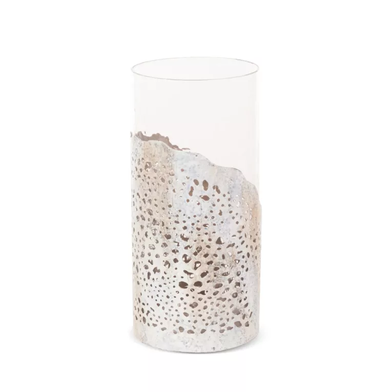 Wazon DIMON ze szkła artystycznego z metalowym zdobieniem