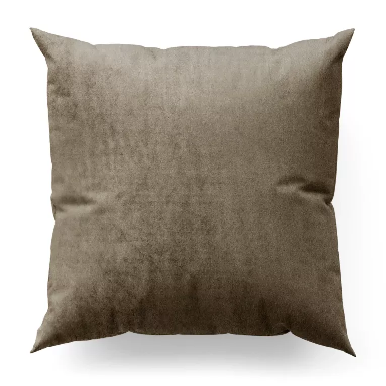 Poszewka szyta beżowa z miękkiej półmatowej tkaniny welwetowej