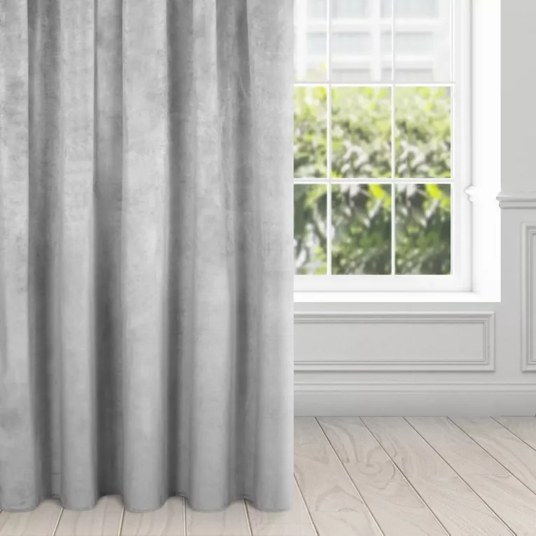 Zasłona stalowa z aksamitnego welwetu, aksamit 290 g/m2 140x270 cm taśma - RIA - Diva Line