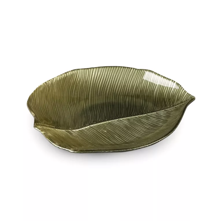 Patera ERIKA ze szkła artystycznego w kształcie liścia