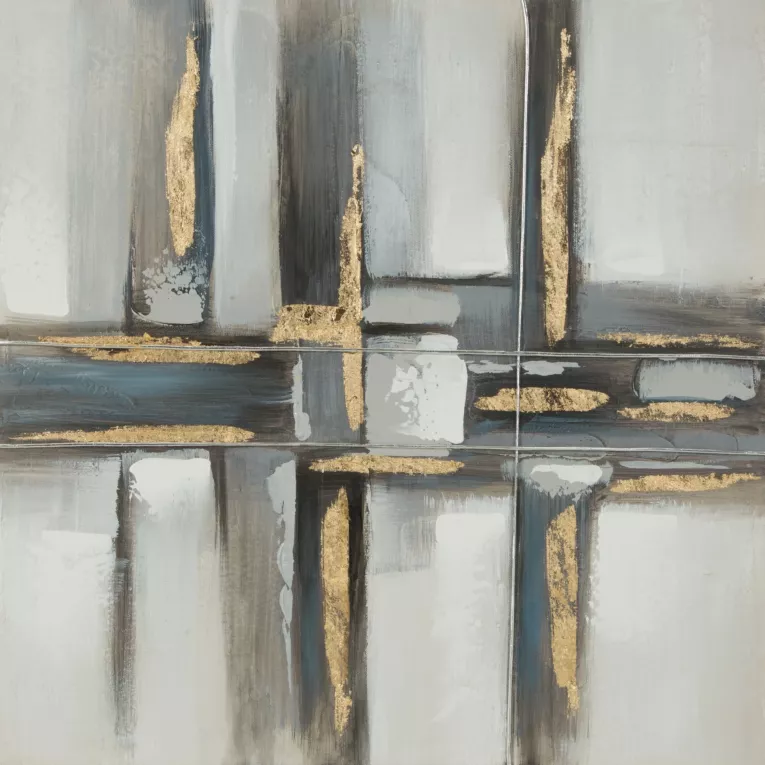 Obraz GEOMETRY ręcznie malowany na płótnie kolaż, abstrakcyjny