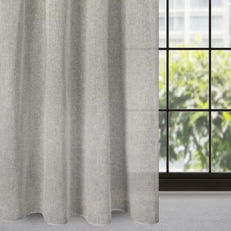 Zasłona srebrna z siateczki 140x270 cm taśma - EMILIA