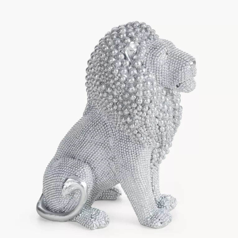 Figurka srebrna w kształcie Lwa o drobnym strukturalnym wzorze 15x9x18 cm ELDO 1