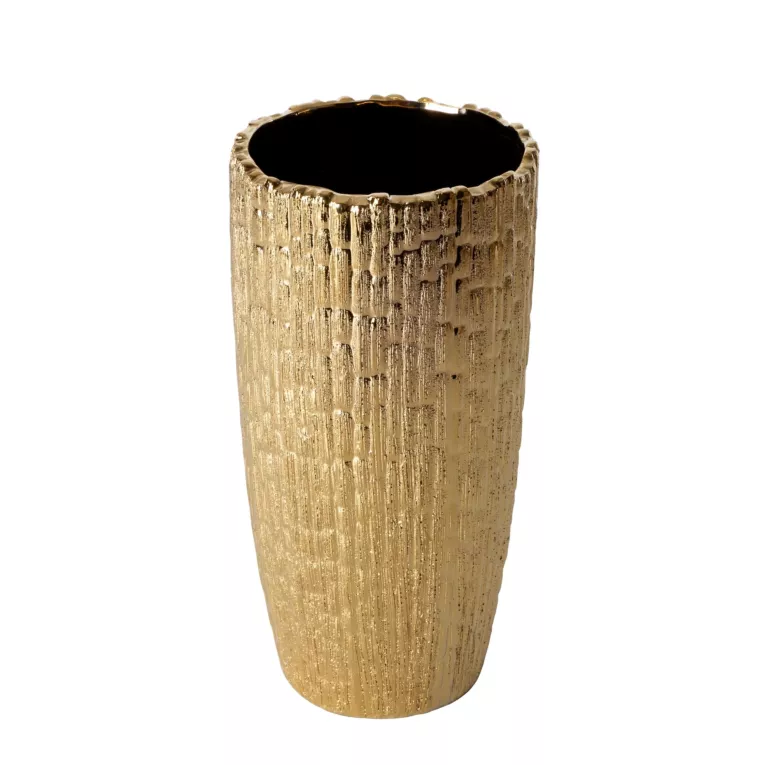 Wazon ceramiczny AVI z wytłaczanym wzorem w stylu glamour