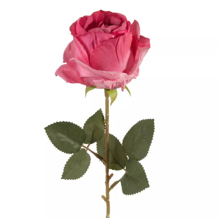 RÓŻA ANGIELSKA - kwiat sztuczny dekoracyjny z płatkami z jedwabistej tkaniny