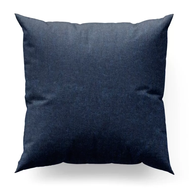Poszewka szyta granatowa z miękkiej tkaniny szenilowej typu dimout o naturalnym splocie