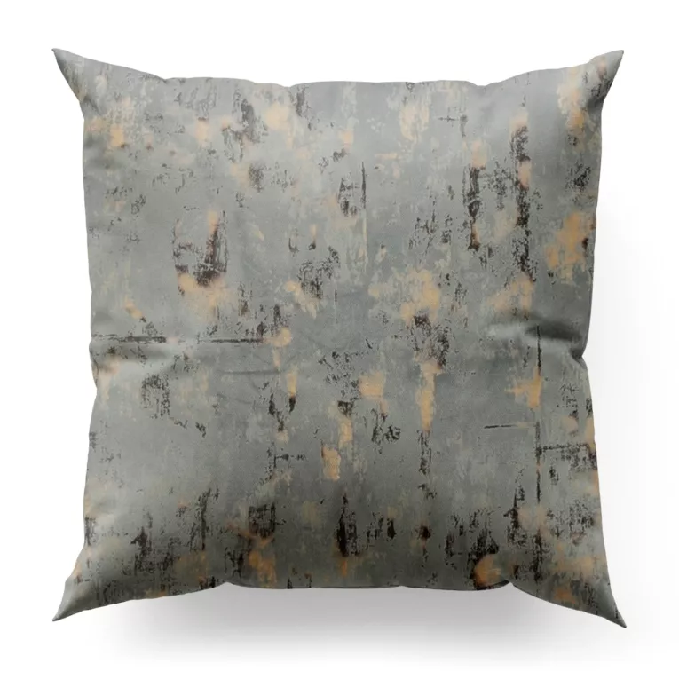 Poszewka szyta jasnosrebrno złocista z tkaniny welwetowej zdobionej połyskującym drukiem