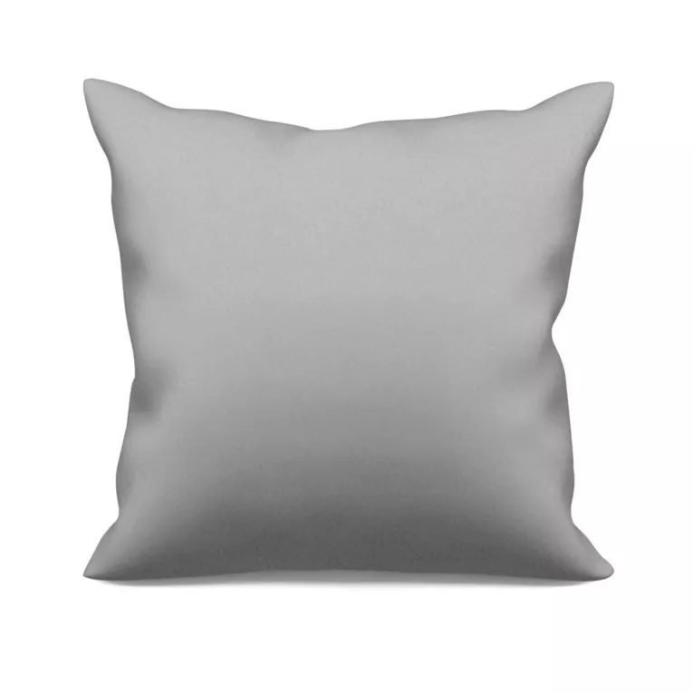 Poszewka szyta srebrna z gładkiej tkaniny typu dimout