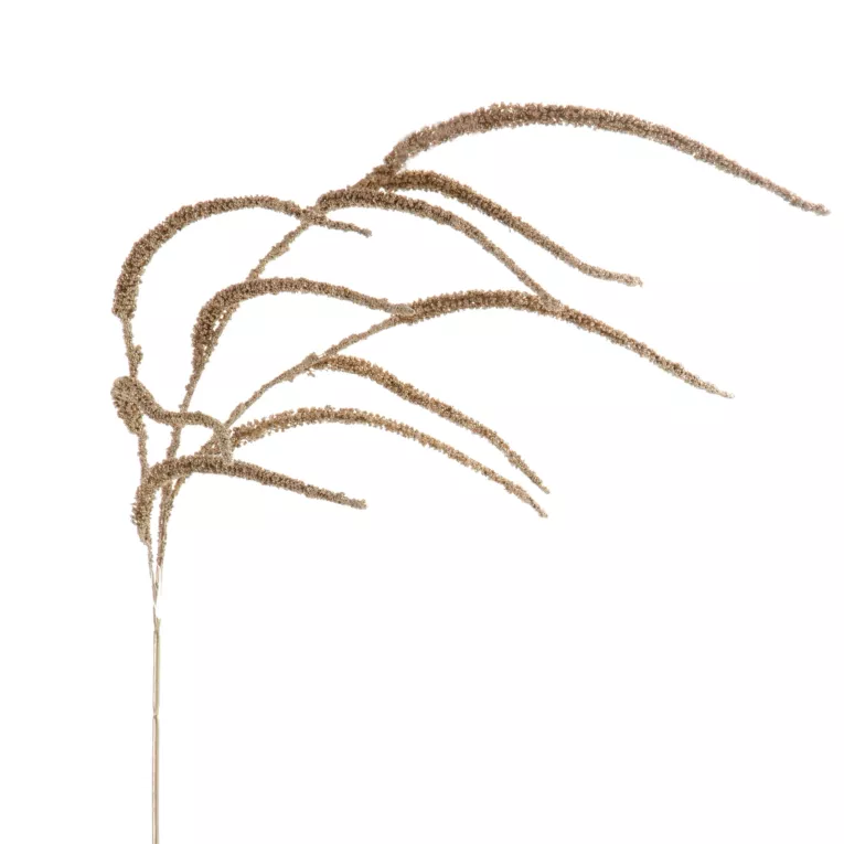 Świąteczna gałązka z drobnymi kuleczkami o lśniącej powierzchni