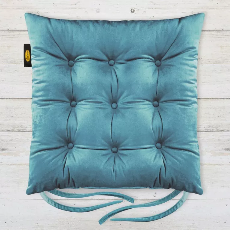 Dwustronna welwetowa poduszka siedziskowa na krzesło z dziewięcioma pikowaniami