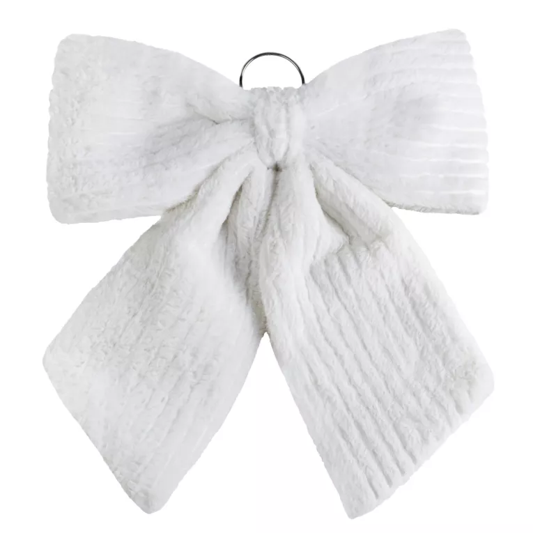 Świąteczna ozdoba w kształcie kokardy z pluszowej tkaniny