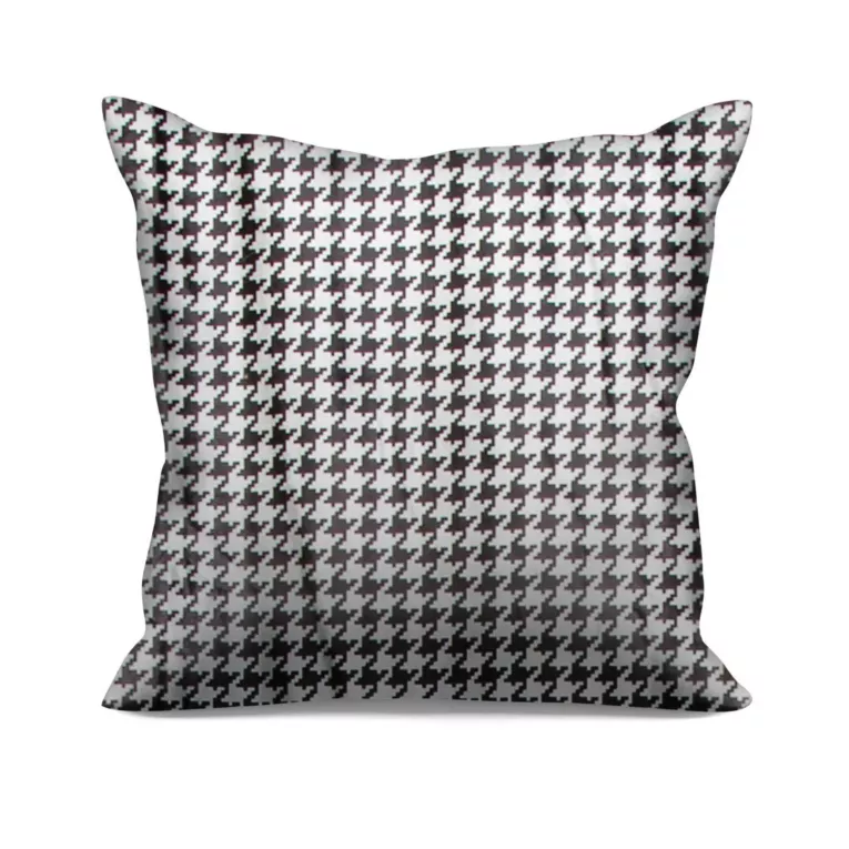 Poszewka szyta naturalno czarna z grubej welwetowej tkaniny w elegancki geometryczny wzór Italissima Eva Minge