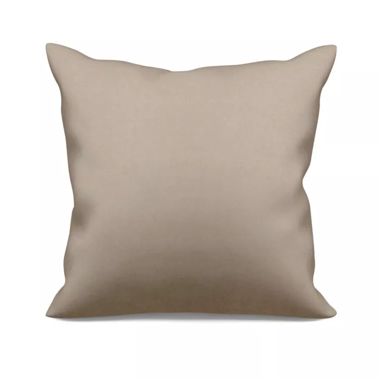 Poszewka szyta beżowa z miękkiej tkaniny o welurowej strukturze