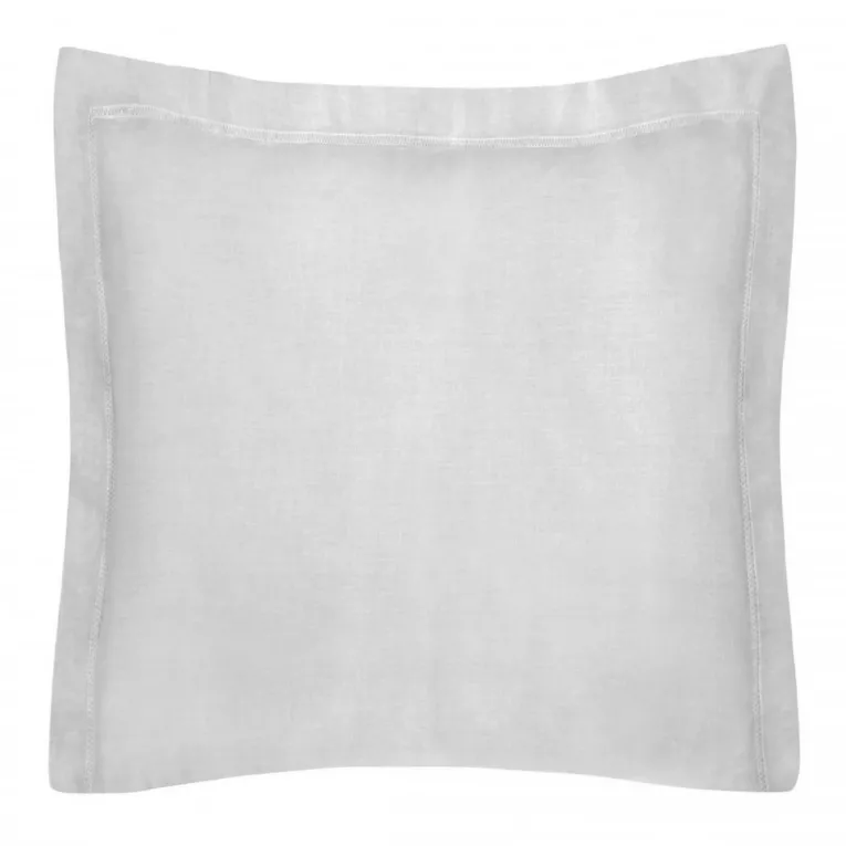 Poszewka na poduszkę 40x40 cm bawełniana jasnoszara z satynowym połyskiem i ozdobną kantą NOVA COLOUR