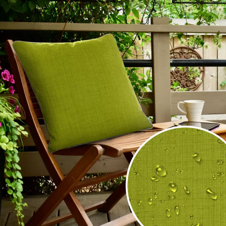 Poszewka na poduszkę 45x45 cm z gładkiej tkaniny wodoodpornej jasnozielona idealna do ogrodu i na taras GARDEN 3