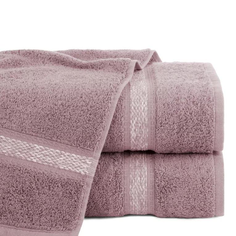Ręcznik kąpielowy 50x90 cm bawełniany kolor pudrowy róż z delikatną, wąską bordiurą 500 g/m2 ALTEA