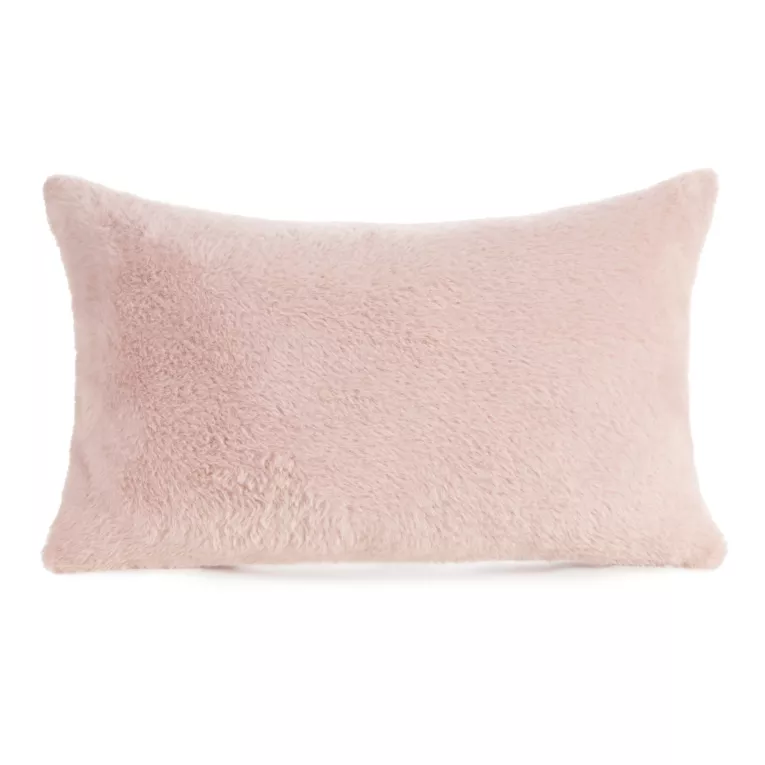 Poszewka na poduszkę 30x50 cm pudrowa z miękkiej futrzanej tkaniny NINA