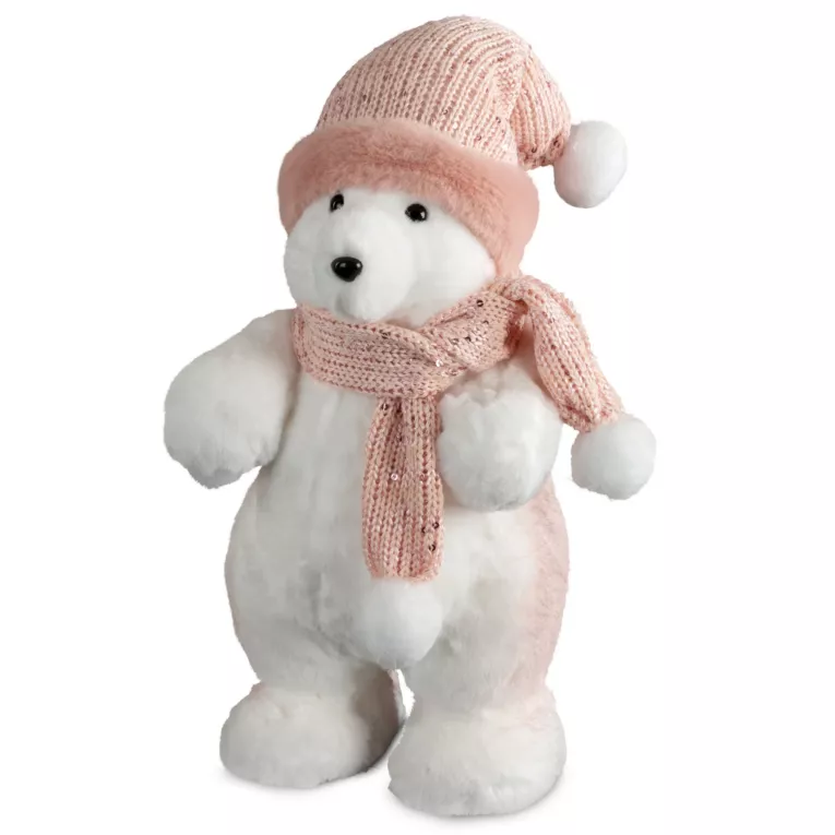 Figurka dekoracyjna świąteczna uroczy NIEDŹWIEDŹ w szaliku