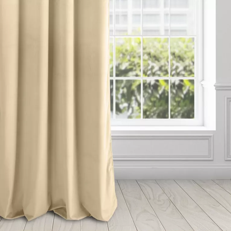 Zasłona welwetowa kremowa gładka 140x250 cm przelotka - PIERRE