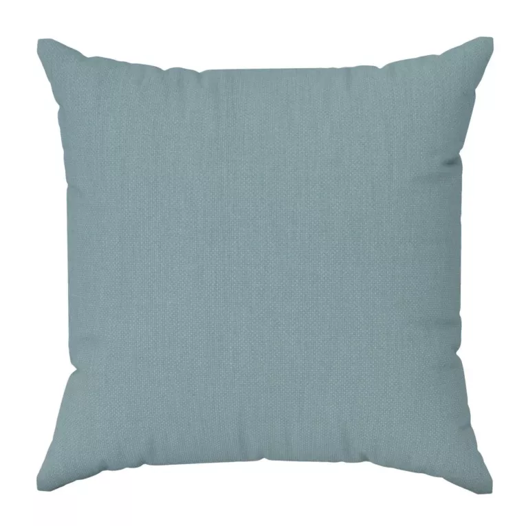 Poszewka szyta błękitna z strukturalnej tkaniny o naturalnym splocie