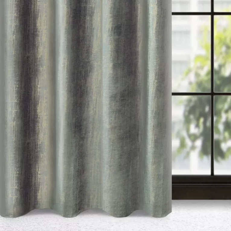 Zasłona welwetowa szaro, szampańska z delikatnym połyskiem 140x250 cm przelotka - MARSALA