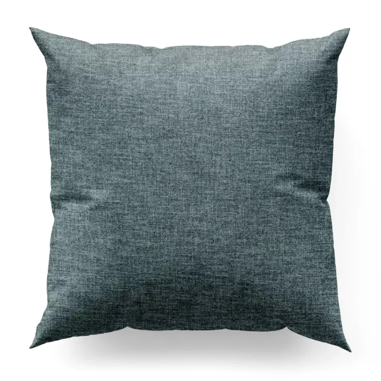 Poszewka szyta ciemnomiętowa tkanina o naturalnym charakterze z efektem melanżu