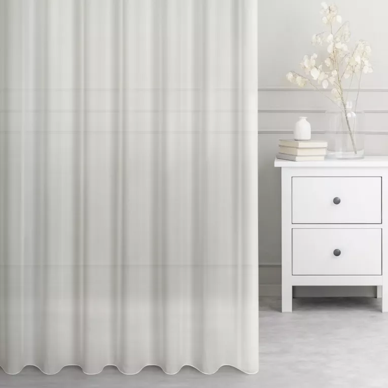 Firana szyta na taśmie 5 cm ORIANA kremowa z gęstej, matowej żorżety