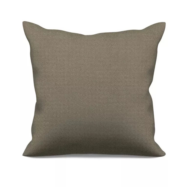 Poszewka szyta ciemnobeżowa z miękkiej, matowej tkaniny w drobny geometryczny wzór