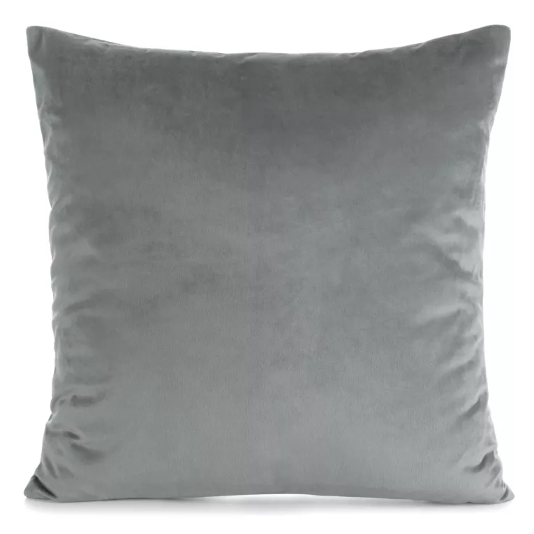 Poszewka na poduszkę 45x45 cm welwetowa, gładka grafitowa o delikatnym połysku GAJA 1