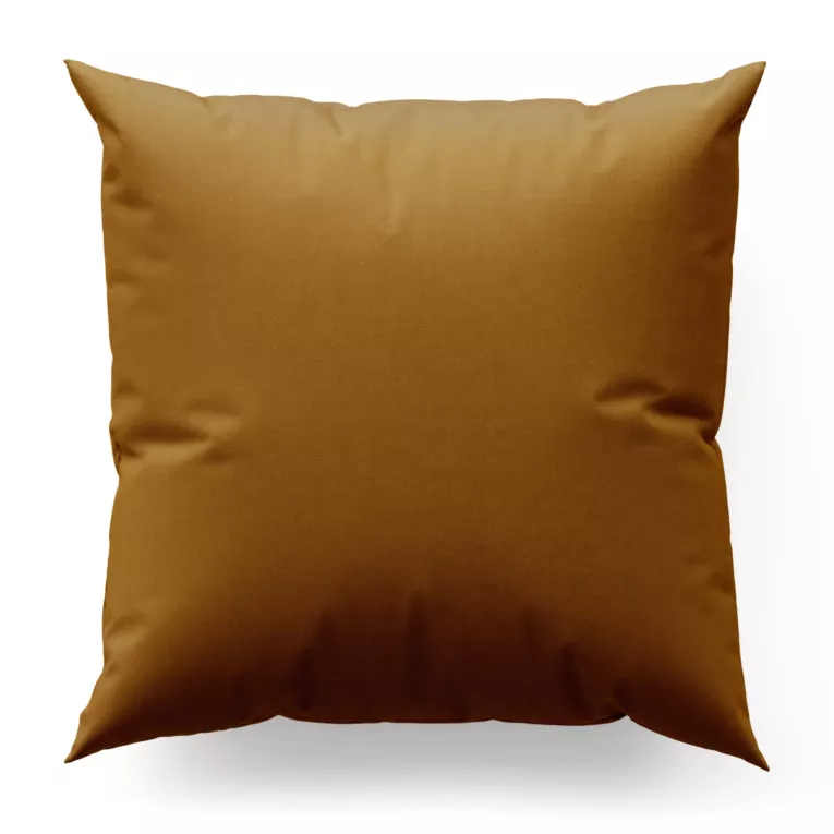 Poszewka szyta musztardowa z gładkiej zaciemniającej tkaniny typu dimout