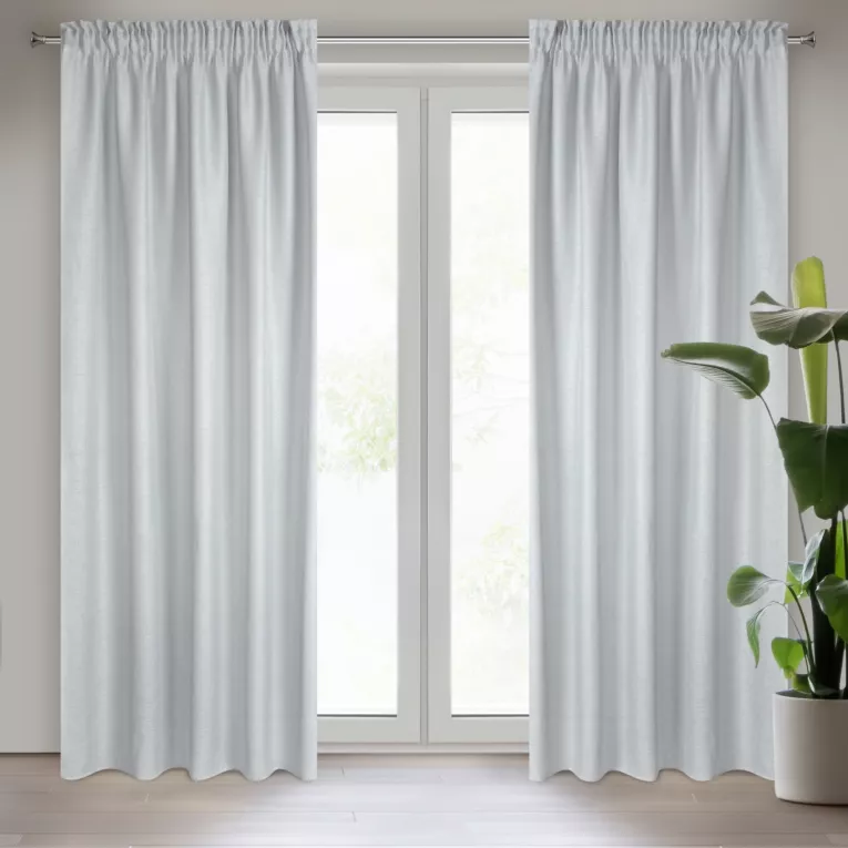 Firana srebrna z siateczki 140x270 taśma -  CELINE