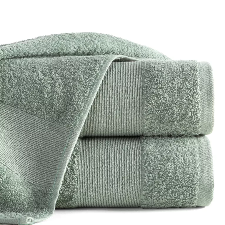 Ręcznik do rąk 30x50 cm bawełniany kolor miętowy z ozdobną błyszczącą bordiurą 500 g/m2 ZOJA