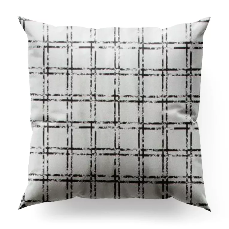 Poszewka szyta naturalno czarna z grubej welwetowej tkaniny w elegancki geometryczny wzór Italissima Eva Minge