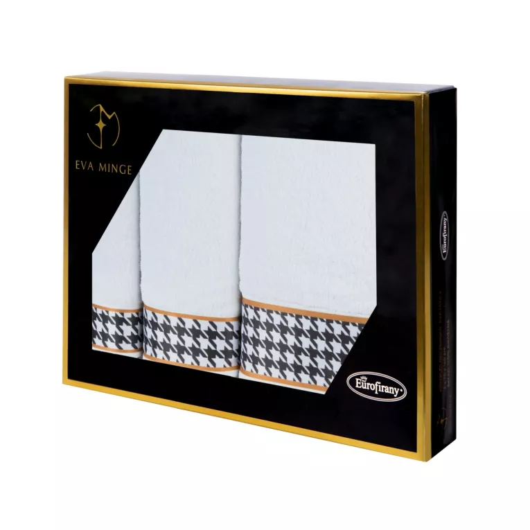 Zestaw ręczników bawełnianych na prezent 3 szt kolor biały 500 g/m2 Eva Minge