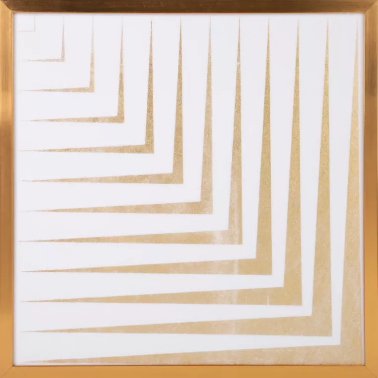 LIMITED COLLECTION Obraz BLANCA 6 ze złotym błyszczącym nadrukiem w złotej ramie MAGIA BIELI