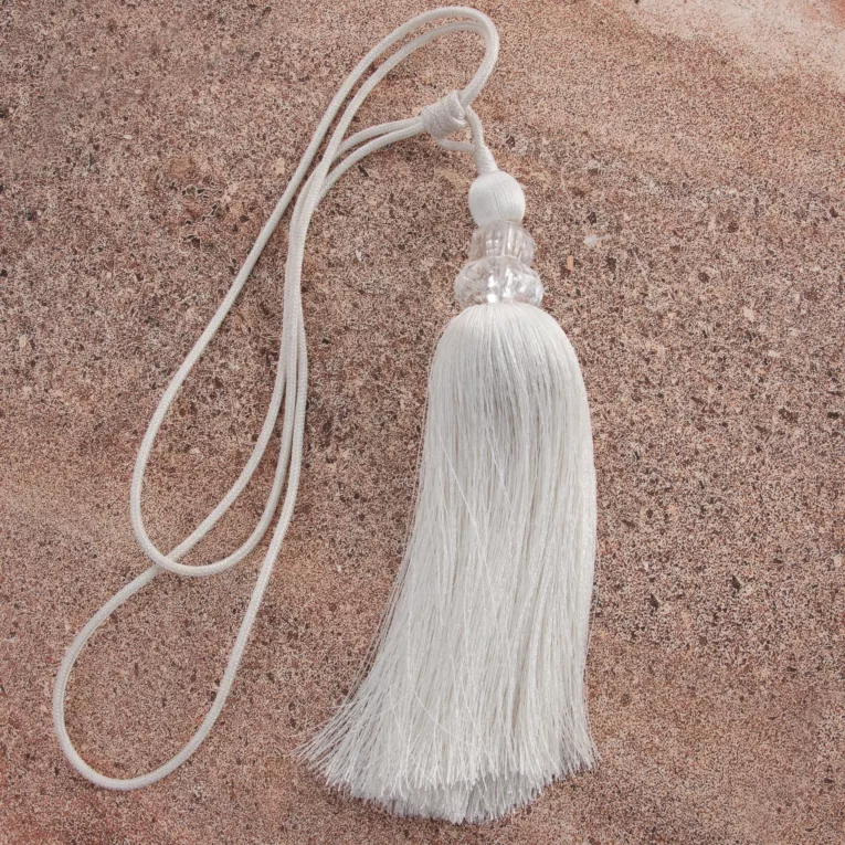 Dekoracyjny sznur do upięć KAREN z ozdobnym chwostem i kryształkiem