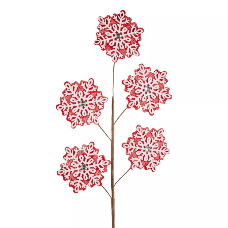 Świąteczna gałązka ozdobna w śnieżynki