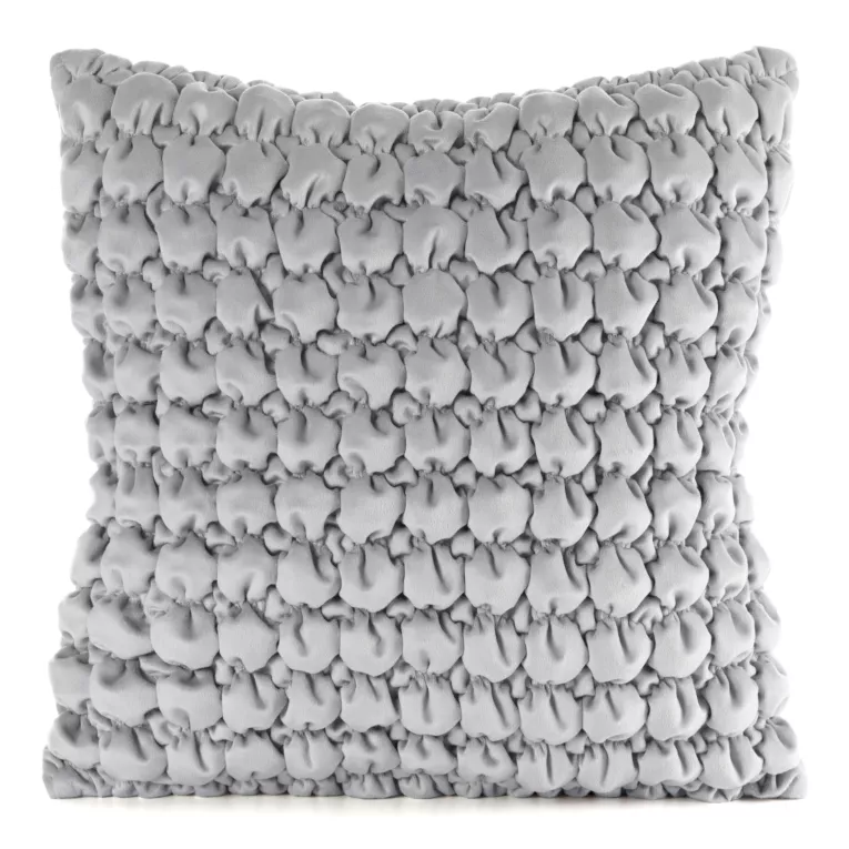 Poszewka na poduszkę 45x45 cm welwetowa kolor srebrny zdobiona wzorem 3D VELVET 193 Eurofirany Premium