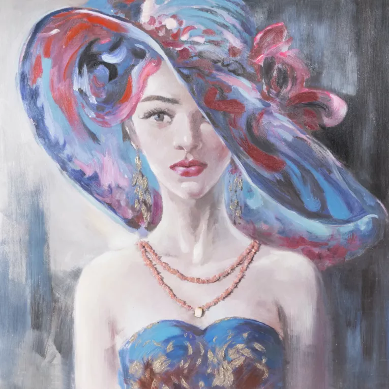 Obraz LADY ręcznie malowany na płótnie