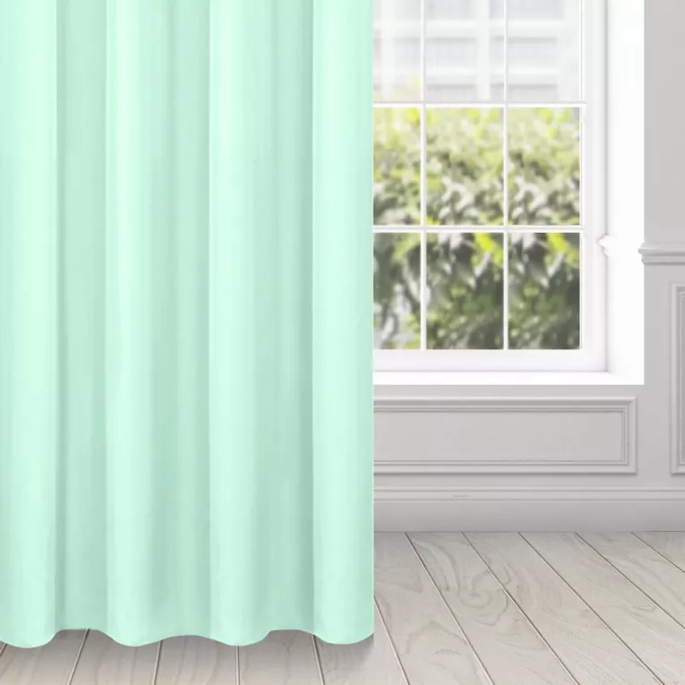 Zasłona jasnomiętowa z gładkiej tkaniny 140x250 cm przelotka - EVITA